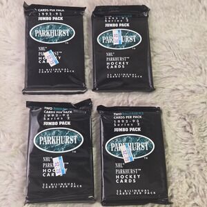 4 Pack Lot 1992-93 Parkhurst NHL Hockey Series 2 Jumbo Packs Emerald Ice Pro Set